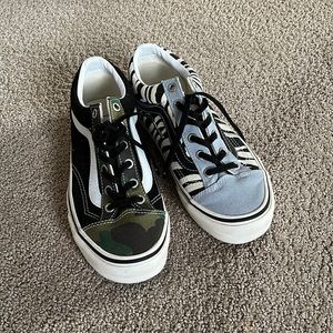 Vans Mismatched Camo Zebra 6.5